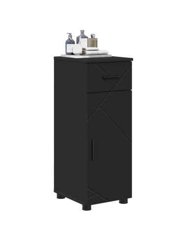 Mobile da Bagno con cassetto con porta Nero 30 x 35 x 80 cm