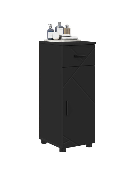 Mobile da Bagno con cassetto con porta Nero 30 x 35 x 80 cm