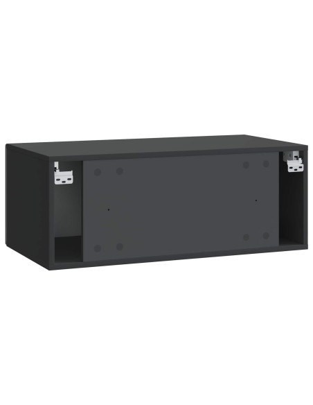 Mobile Porta TV da Muro 59,5 x 31 cm Nero Legno ingegnerizzato