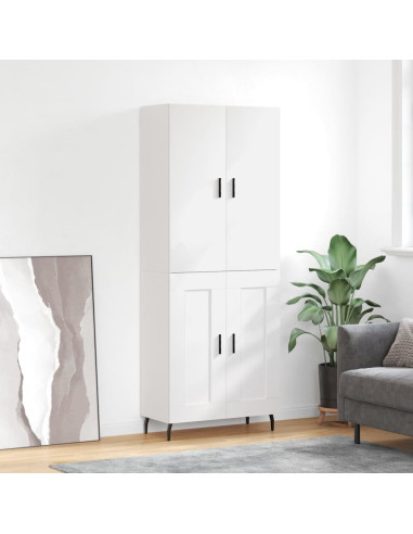 Credenza Bianca 69,5x34x180 cm in Legno Multistrato