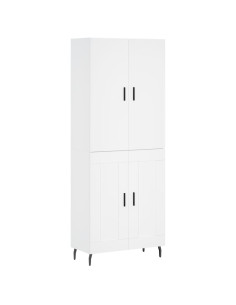 Credenza Bianca 69,5x34x180 cm in Legno Multistrato 2