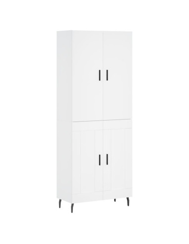 Credenza Bianca 69,5x34x180 cm in Legno Multistrato