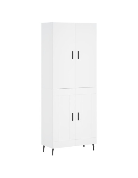 Credenza Bianca 69,5x34x180 cm in Legno Multistrato