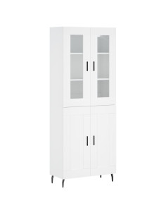 Credenza Bianca 69,5x34x180 cm in Legno Multistrato 2