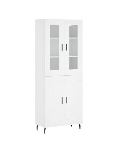 Credenza Bianca 69,5x34x180 cm in Legno Multistrato