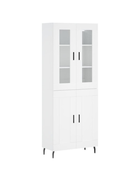 Credenza Bianca 69,5x34x180 cm in Legno Multistrato