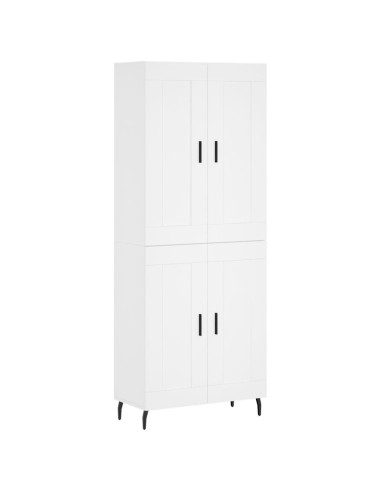 Credenza Bianca 69,5x34x180 cm in Legno Multistrato