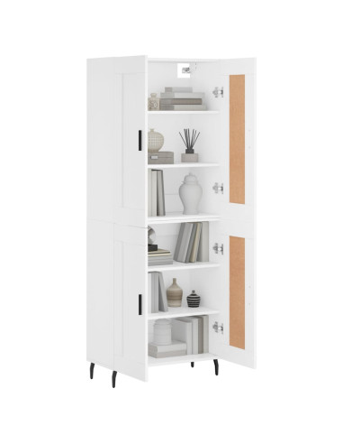 Credenza Bianca 69,5x34x180 cm in Legno Multistrato