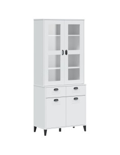 Credenza VIKEN Bianca 80x40x190 cm in Legno Massello di Pino 2
