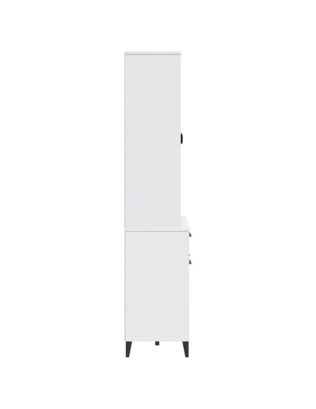 Credenza VIKEN Bianca 80x40x190 cm in Legno Massello di Pino