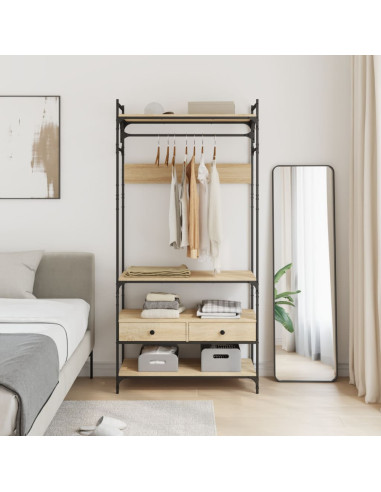 Armadio Cassetti Rovere Sonoma 89x39x184,5 cm Legno Multistrato