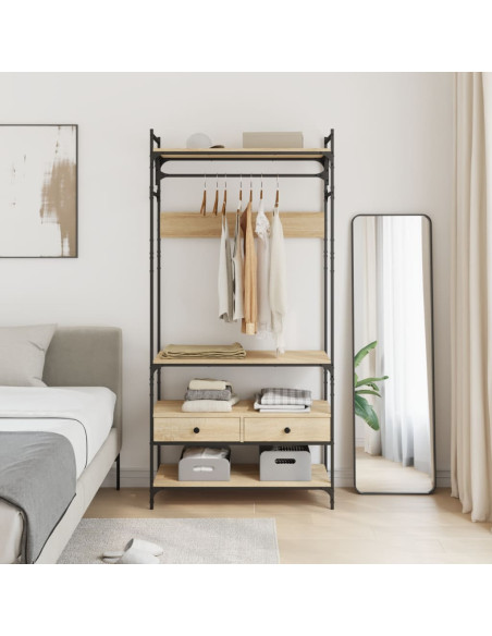 Armadio Cassetti Rovere Sonoma 89x39x184,5 cm Legno Multistrato