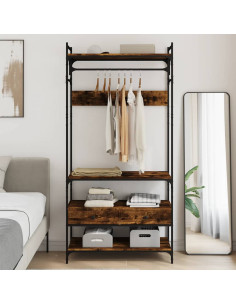 Armadio Cassetti Rovere Fumo 89x39x184,5 cm Legno Multistrato