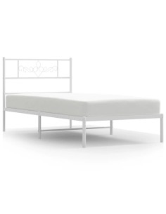 Giroletto con Testiera Metallo Bianco 100x200 cm 2