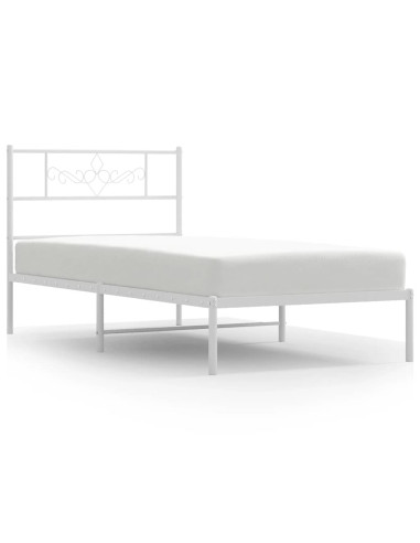 Giroletto con Testiera Metallo Bianco 100x200 cm