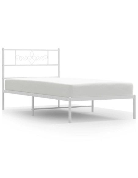 Giroletto con Testiera Metallo Bianco 100x200 cm