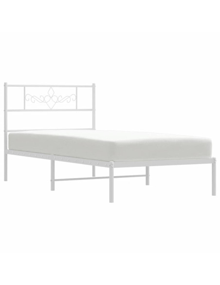 Giroletto con Testiera Metallo Bianco 100x200 cm