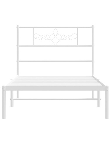 Giroletto con Testiera Metallo Bianco 100x200 cm