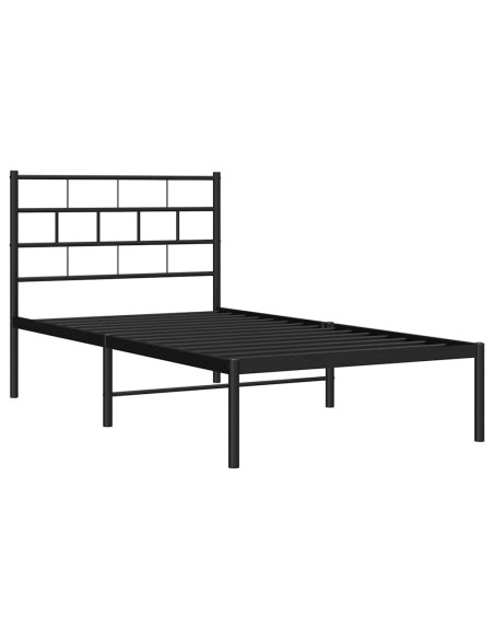 Giroletto con Testiera Metallo Nero 100x200 cm