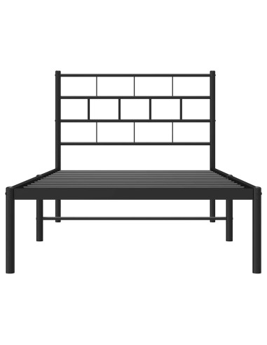 Giroletto con Testiera Metallo Nero 100x200 cm