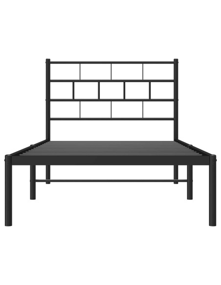 Giroletto con Testiera Metallo Nero 100x200 cm