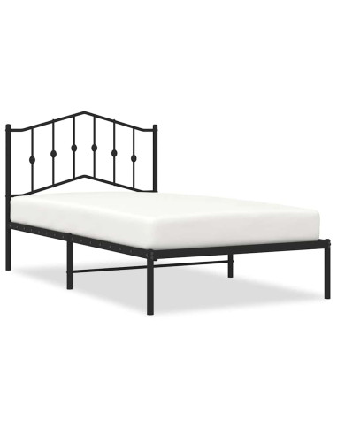 Giroletto con Testiera in Metallo Nero 100x190 cm