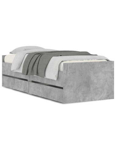Giroletto con Cassetti Grigio Cemento 90x190 cm