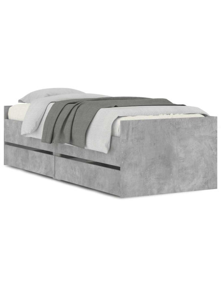 Giroletto con Cassetti Grigio Cemento 90x190 cm