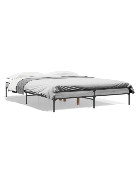 Giroletto Grigio Sonoma 160x200 cm in Legno Multistrato Metallo