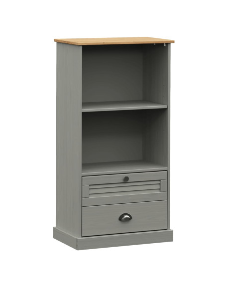 Libreria VIGO 60x35x114,5 cm in Legno Massello di Pino Grigio