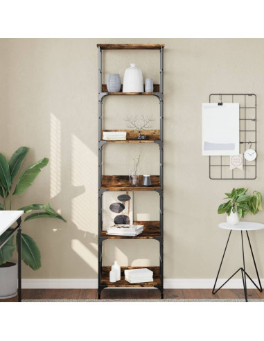 Libreria Rovere Fumo 50x33x188,5 cm in Legno Multistrato