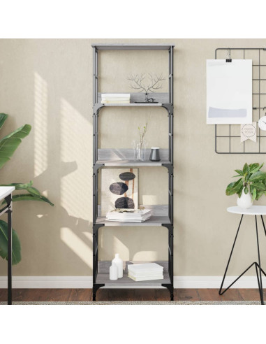 Libreria Grigio Sonoma 50x33x153 cm in Legno Multistrato