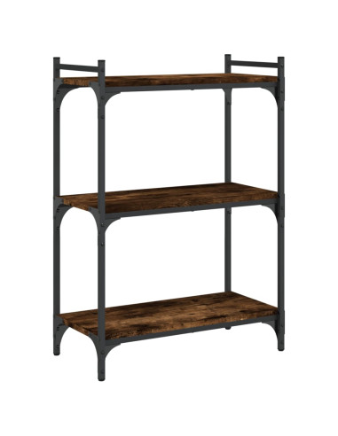 Libreria a 3 Ripiani Rovere Fumo 60x30x86 cm Legno Multistrato