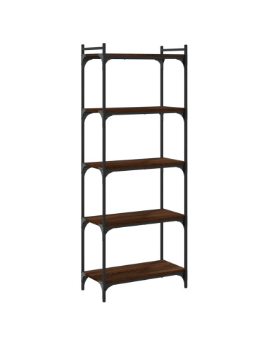 Libreria 5 Ripiani Rovere Marrone 60x30x154cm Legno Multistrato
