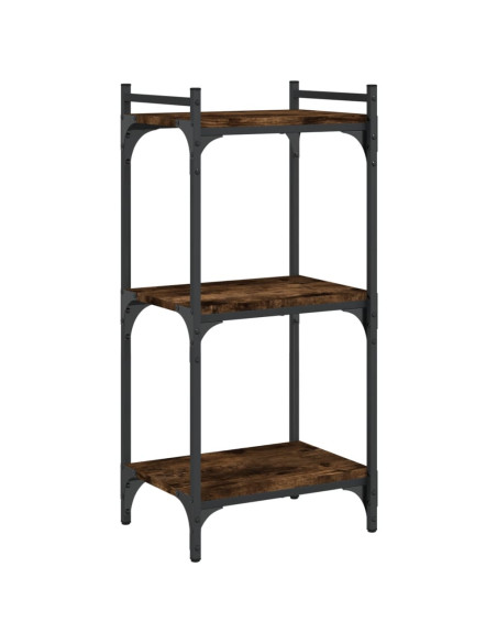 Libreria a 3 Ripiani Rovere Fumo 40x30x86 cm Legno Multistrato