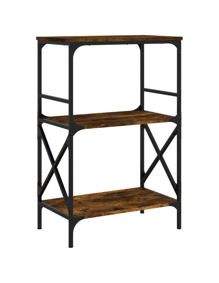 Libreria 3 Ripiani Rovere Fumo 59x35x90,5 cm Legno Multistrato