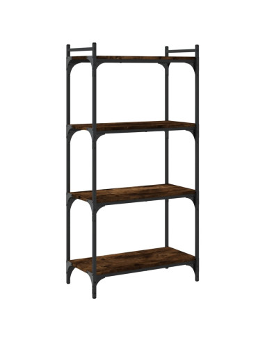 Libreria a 4 Ripiani Rovere Fumo 60x30x120 cm Legno Multistrato