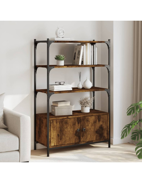 Libreria 3 Ripiani Rovere Fumo 70x30x109,5 cm Legno Multistrato