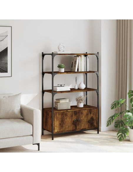 Libreria 3 Ripiani Rovere Fumo 70x30x109,5 cm Legno Multistrato
