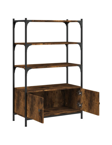 Libreria 3 Ripiani Rovere Fumo 70x30x109,5 cm Legno Multistrato