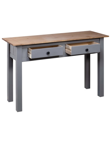 Tavolo Consolle Grigio 110x40x72 cm Legno Massello Pino Panama