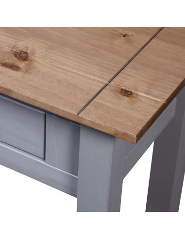 Tavolo Consolle Grigio 110x40x72 cm Legno Massello Pino Panama