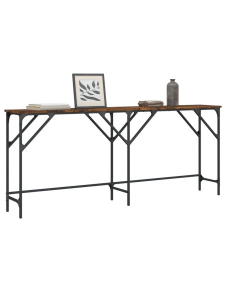 Tavolo Consolle Rovere Fumo 180x29x75 cm in Legno Multistrato
