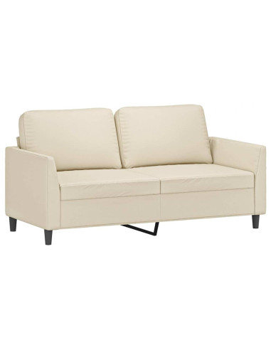Divano a 2 Posti Crema 140 cm in Similpelle