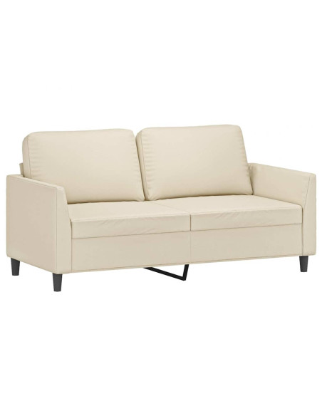Divano a 2 Posti Crema 140 cm in Similpelle