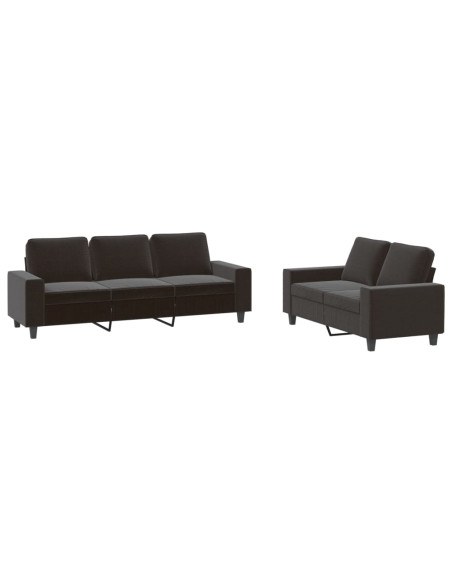 Set di Divani 2 pz Nero in Tessuto