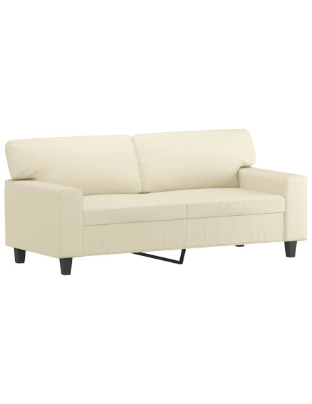 Divano a 2 Posti Crema 140 cm in Similpelle