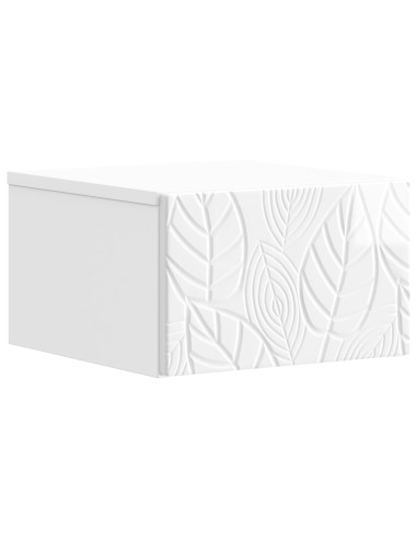 Mobiletto da notte a muro Bianco Lucido 49 x 34,5 x 20 cm
