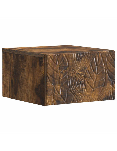 Mobiletto da notte a muro Rovere Fumo 49 x 34,5 x 20 cm