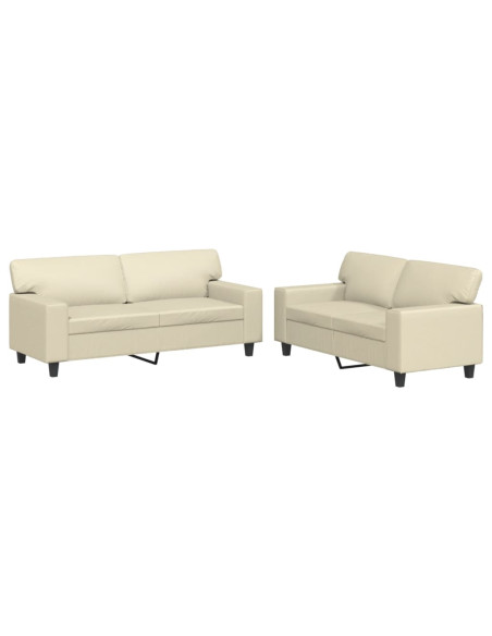 Set di Divani 2 pz Crema in Similpelle